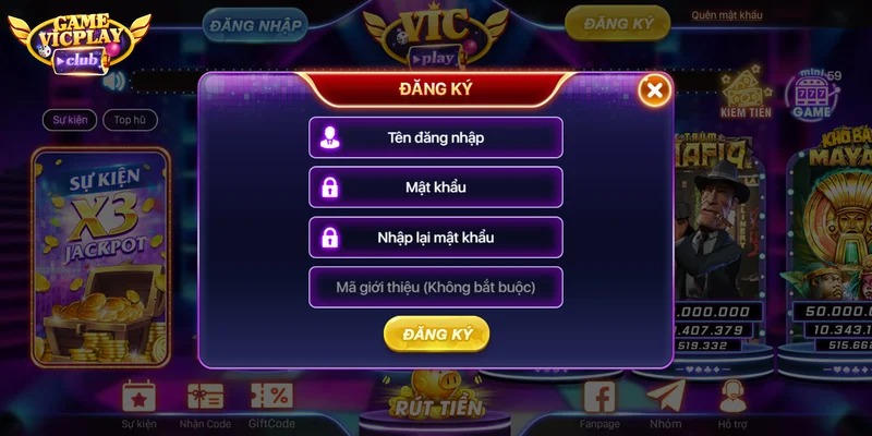 đăng ký tài khoản Vicplay