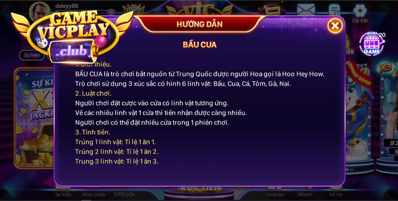 Chơi game Bầu cua tôm cá Vicplay